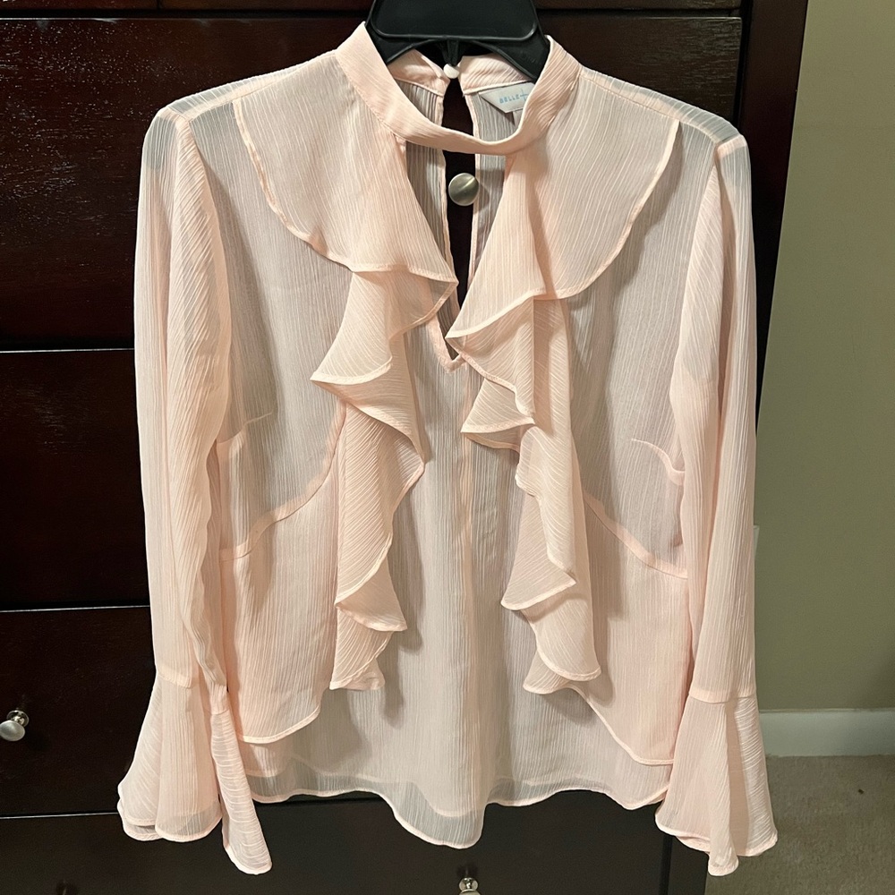 Belle Sky Bell Sleeve Ruffle Blouse